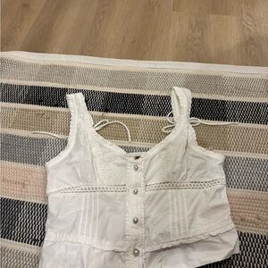 Free People White Sleeveless Blouse